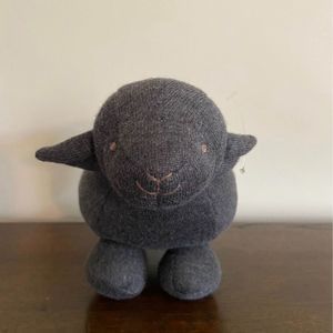 Gray Lamb Plush Sheep Stuffed Animal Embroidered Eyes Rare Soft Lovey 8"